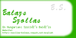 balazs szollas business card